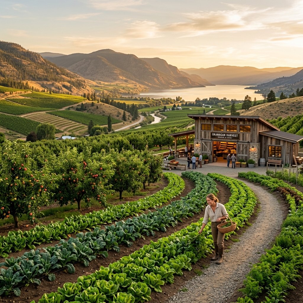 Okanagan orchards and hills